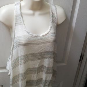 NWT tank, swimsuit cover up, cream metallic, L